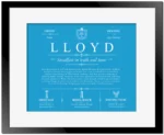 Lloyd surname heritage and history in Blue with Black Matte Frame