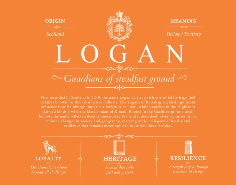 Logan personalized surname meaning in Orange