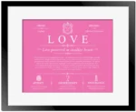 Love surname heritage and history in Pink with Black Matte Frame