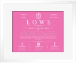 Lowe last name meaning and origin in Pink with White Matte Frame