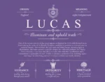 Lucas surname meaning and origin in Purple Lucas surname meaning and origin in Purple
