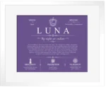 Luna surname history and family heritage in Purple with White Matte Frame