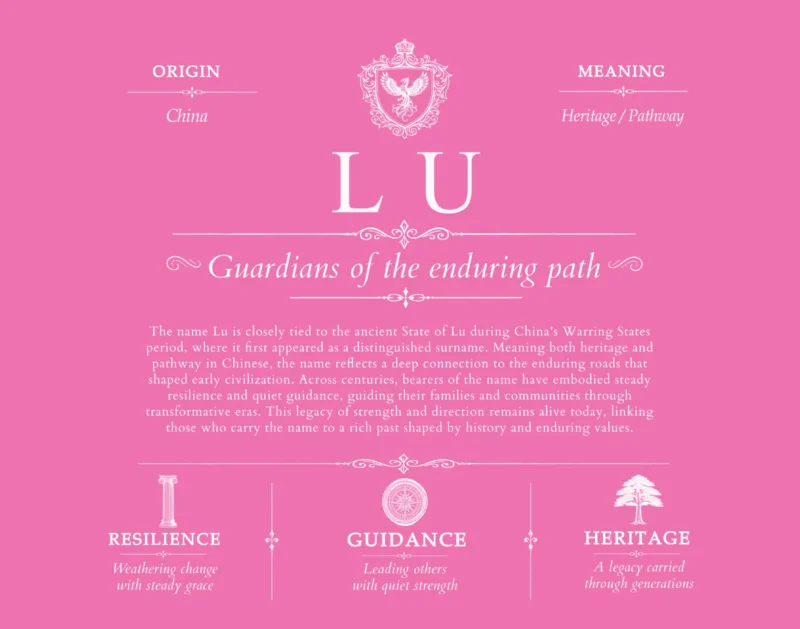 Lu personalized family surname in Pink