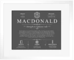 Macdonald last name meaning and origin in Gray with White Matte Frame Macdonald last name meaning and origin in Gray with White Matte Frame