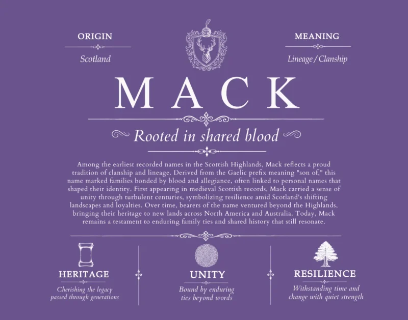 Mack last name origin and heritage in Purple