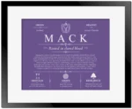 Mack last name origin and heritage in Purple with Black Matte Frame