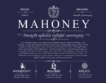 Mahoney surname origin and family heritage in Navy Blue