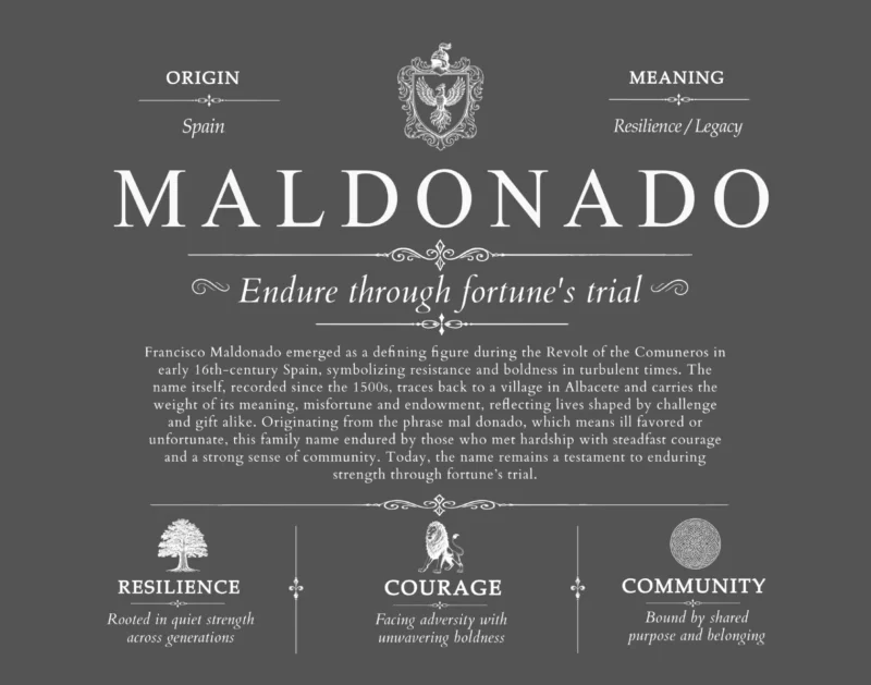 Maldonado surname origin and family heritage in Gray