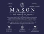 Mason surname history and heritage in Navy Blue Mason surname history and heritage in Navy Blue
