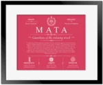 Mata surname meaning and heritage in Red with Black Matte Frame