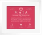 Mata surname meaning and heritage in Red with White Matte Frame