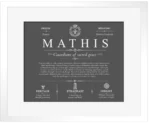 Mathis surname meaning history and origin in Gray with White Matte Frame
