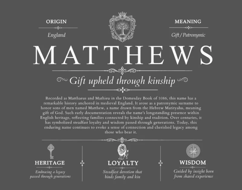 Matthews family name history in Gray