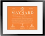 Maynard last name history and origin in Orange with Black Matte Frame
