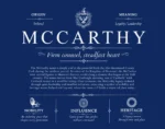 Mccarthy surname meaning and heritage in Deep Blue