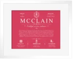 Mcclain family name history in Red with White Matte Frame
