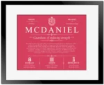Mcdaniel surname meaning history and origin in Red with Black Matte Frame