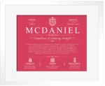 Mcdaniel surname meaning history and origin in Red with White Matte Frame Mcdaniel surname meaning history and origin in Red with White Matte Frame