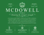 Mcdowell family name heritage in Dark Green