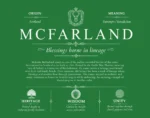 Mcfarland personalized surname meaning in Dark Green