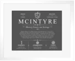 Mcintyre last name meaning and origin in Gray with White Matte Frame Mcintyre last name meaning and origin in Gray with White Matte Frame