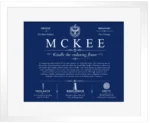Mckee surname heritage and history in Deep Blue with White Matte Frame