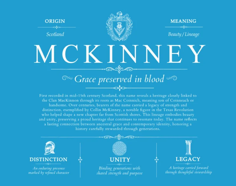 Mckinney surname heritage and history in Blue