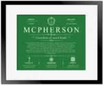 Mcpherson last name origin and heritage in Dark Green with Black Matte Frame