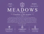 Meadows personalized family surname in Purple