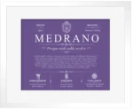 Medrano surname meaning origin and heritage in Purple with White Matte Frame