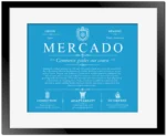 Mercado surname origin and family heritage in Blue with Black Matte Frame