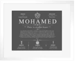 Mohamed last name history and origin in Gray with White Matte Frame