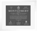 Montgomery surname meaning and heritage in Gray with White Matte Frame