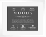 Moody last name history and origin in Gray with White Matte Frame Moody last name history and origin in Gray with White Matte Frame