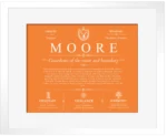 Moore surname heritage and history in Orange with White Matte Frame