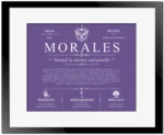 Morales surname meaning and heritage in Purple with Black Matte Frame
