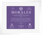 Morales surname meaning and heritage in Purple with White Matte Frame