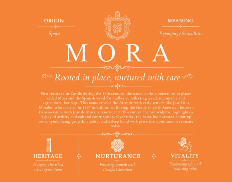 Mora surname meaning origin and heritage in Orange