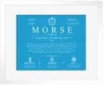 Morse surname origin and history in Blue with White Matte Frame Morse surname origin and history in Blue with White Matte Frame