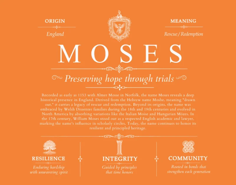 Moses personalized family surname in Orange