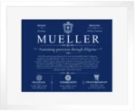 Mueller family name meaning and origin in Deep Blue with White Matte Frame Mueller family name meaning and origin in Deep Blue with White Matte Frame