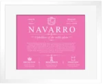 Navarro last name meaning and origin in Pink with White Matte Frame