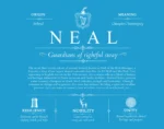 Neal last name origin and heritage in Blue