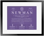 Newman surname origin and history in Purple with Black Matte Frame