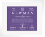 Newman surname origin and history in Purple with White Matte Frame