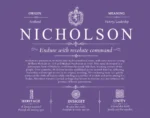 Nicholson personalized last name meaning in Purple Nicholson personalized last name meaning in Purple