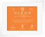 Nixon personalized surname meaning in Orange with White Matte Frame