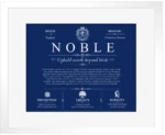 Noble personalized surname meaning in Deep Blue with White Matte Frame Noble personalized surname meaning in Deep Blue with White Matte Frame