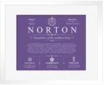 Norton last name history and origin in Purple with White Matte Frame