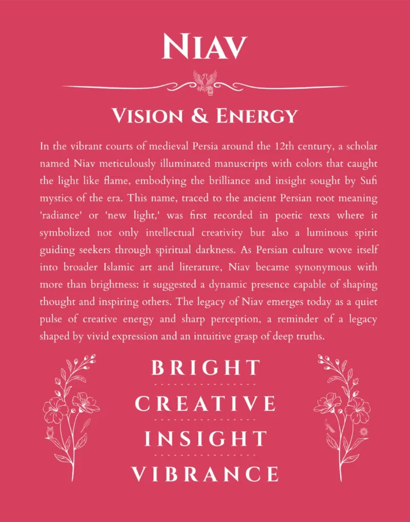 Niav Name Meaning & Origin Gift in Red